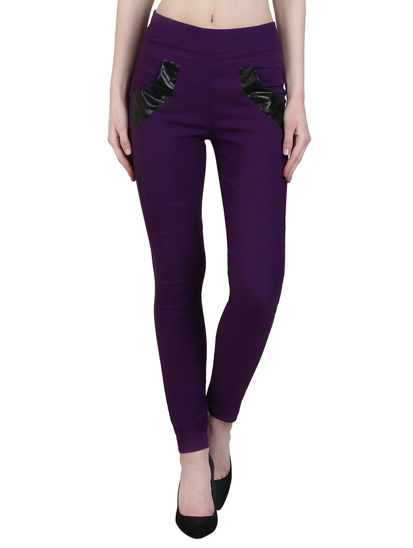 purple cotton jeggings - 12958449 - Zoom Image - 0