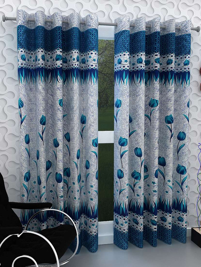 floral print polyester set of 2 curtain