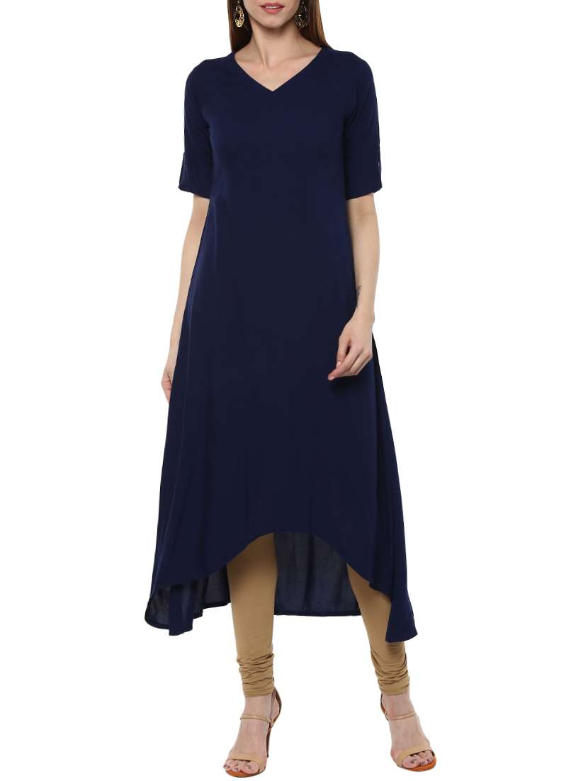 blue rayon aline kurta