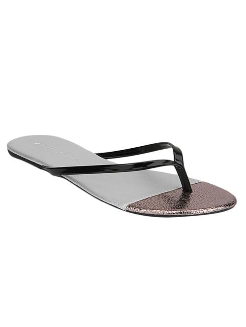 black pu toe separator sandals - 12960492 -  Standard Image - 0