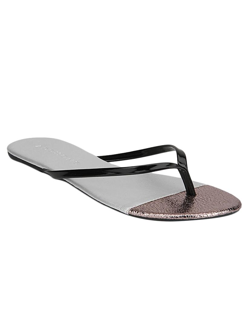 black pu toe separator sandals - 12960492 -  Zoom Image - 0