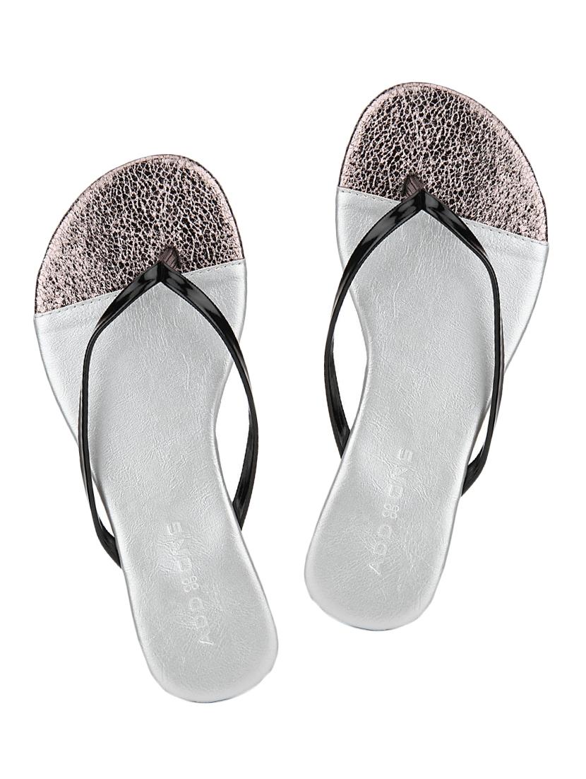 black pu toe separator sandals - 12960492 - Standard Image - 3