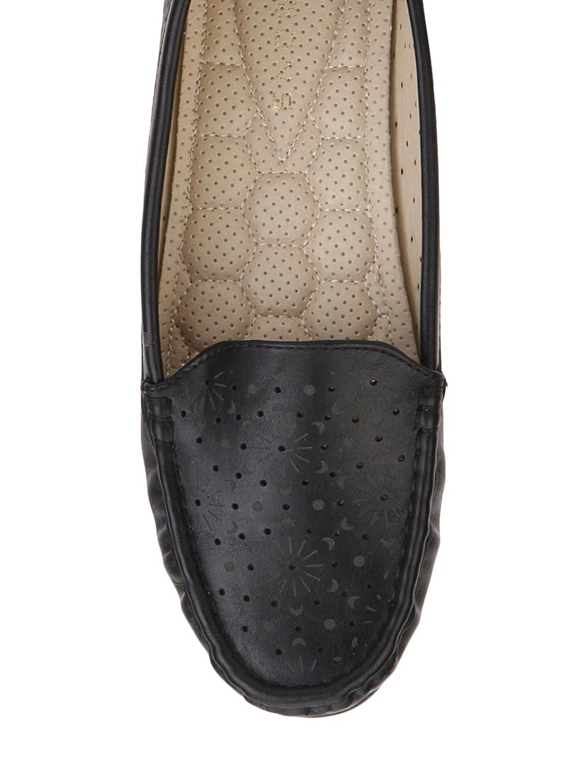 black pu slip on loafers - 12960537 - Standard Image - 3
