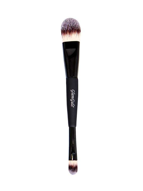 glamgals black double ended foundation /concealer brush (pack of 1)
