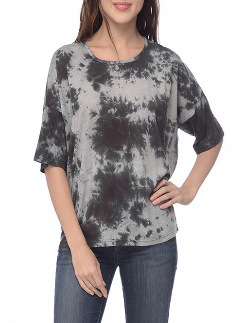 grey printed cotton top - 12965531 - Standard Image - 0