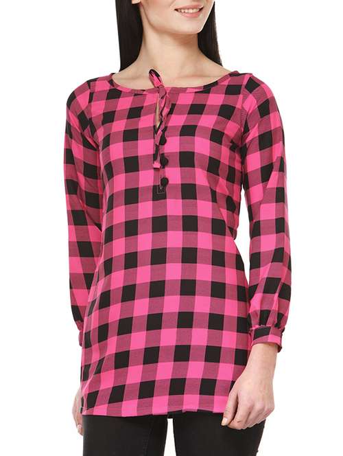 women's straight tie-up neck top - 12972275 -  Standard Image - 0