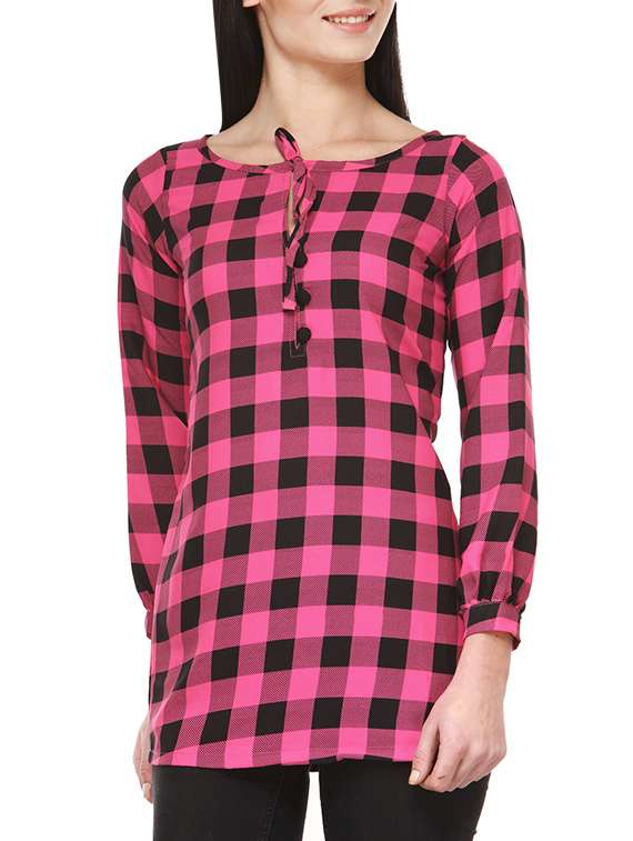 women's straight tie-up neck top - 12972275 -  Zoom Image - 0