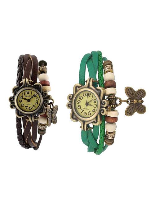 jay creation multi color leather belt women's analog watch pack of 2 - 12974141 -  Standard Image - 0