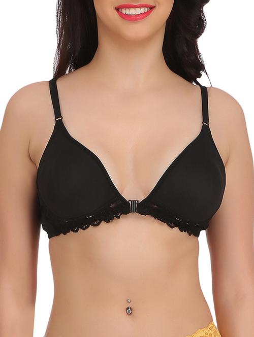 lace detail front open bra - 12974981 - Standard Image - 0