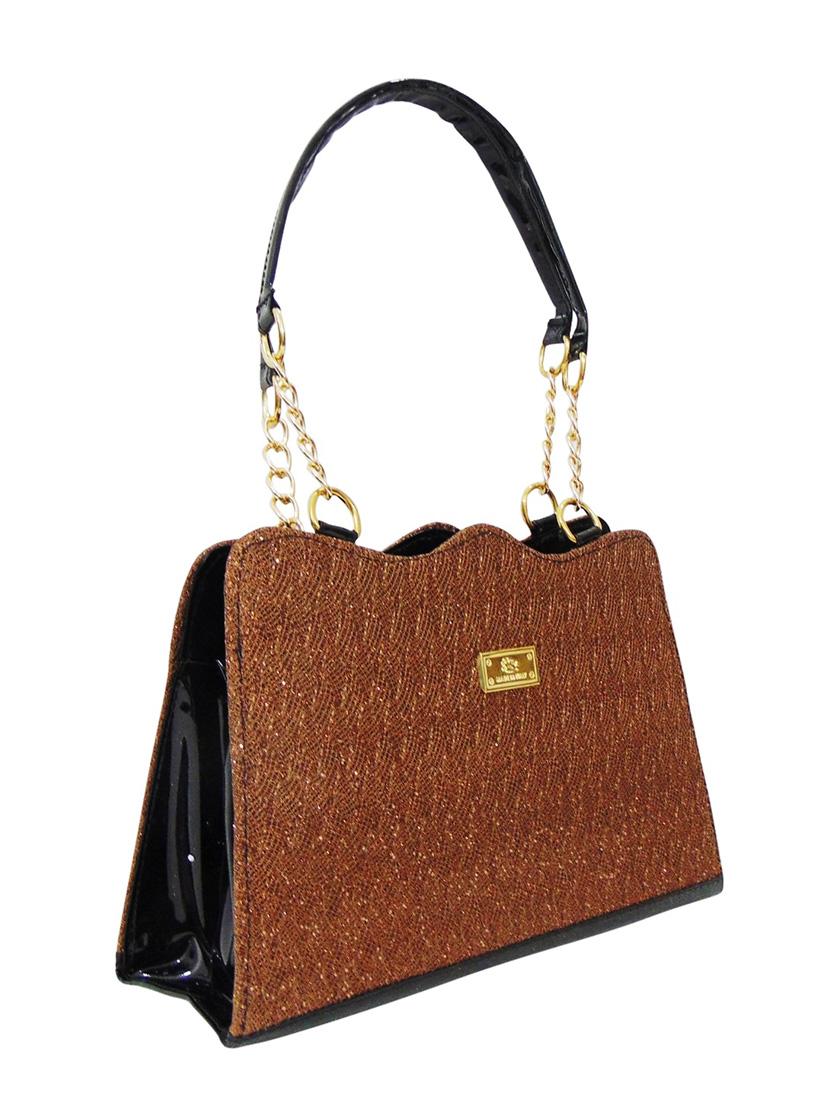 brown leatherette handbag - 12979432 - Standard Image - 3