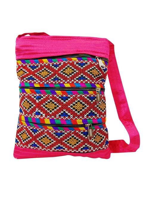 pink canvas sling bag - 12979475 - Standard Image - 0