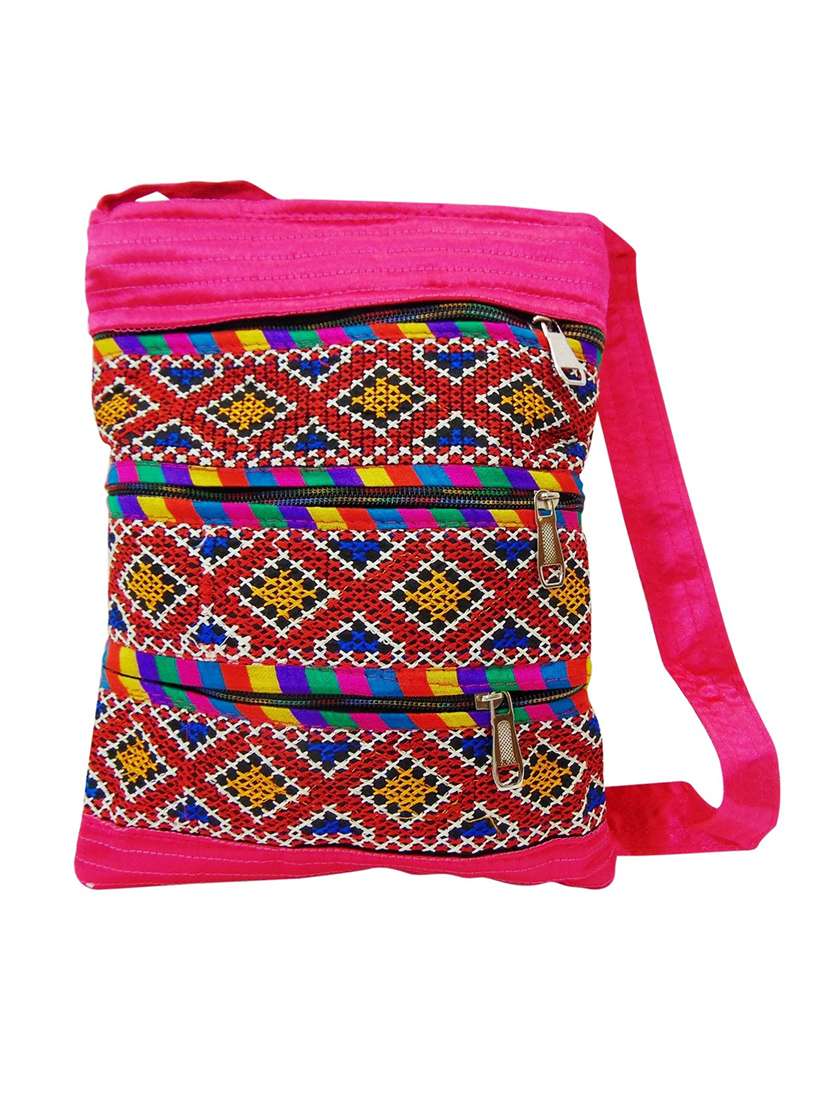 pink canvas sling bag - 12979475 - Zoom Image - 0