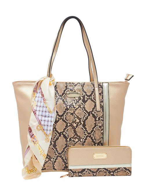 gold synthetic leather tote - 12979968 - Standard Image - 0