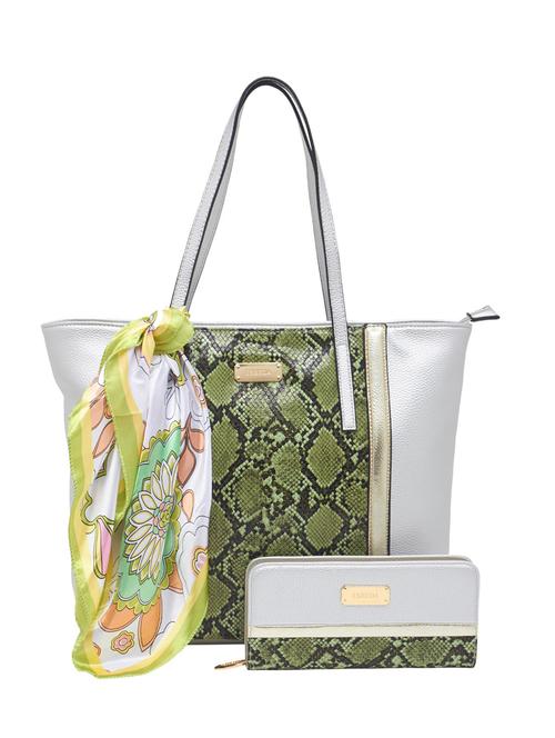 silver synthetic leather tote - 12979973 -  Standard Image - 0