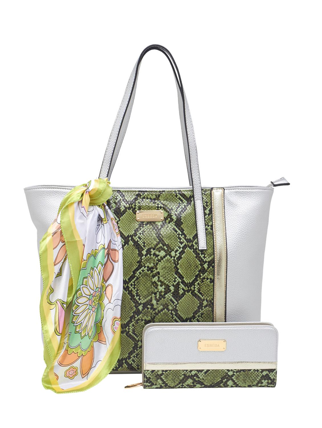 silver synthetic leather tote - 12979973 -  Zoom Image - 0