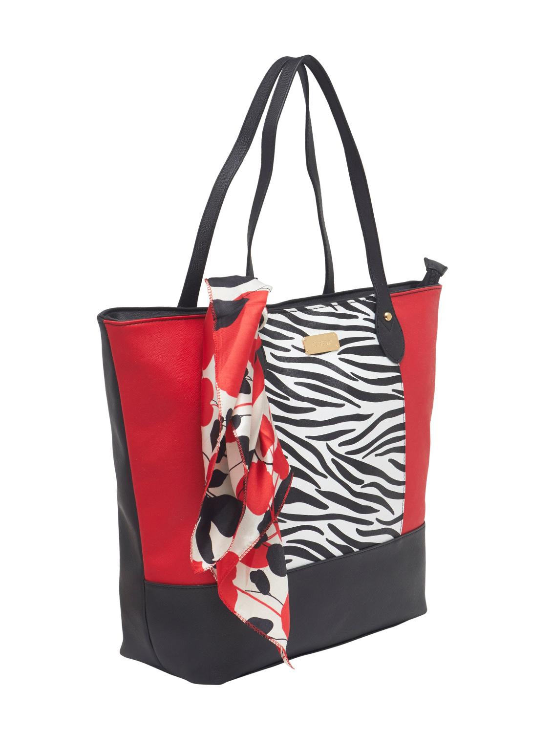red synthetic leather tote - 12979974 - Standard Image - 3