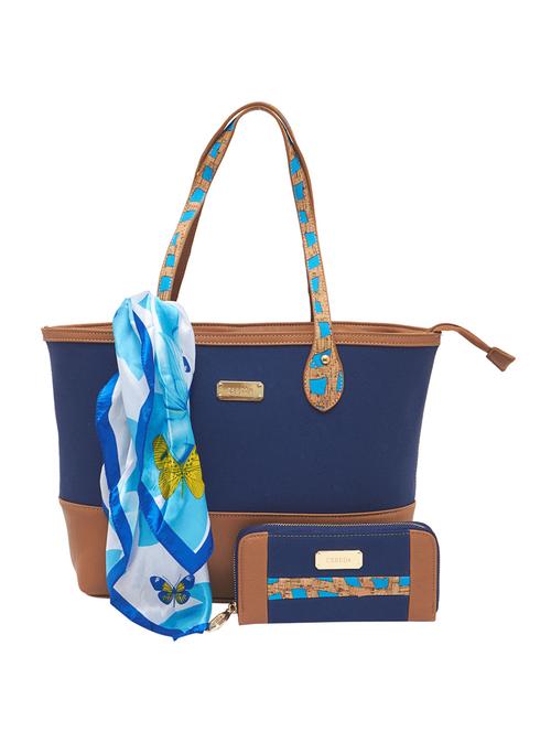 blue synthetic leather tote - 12979983 - Standard Image - 0