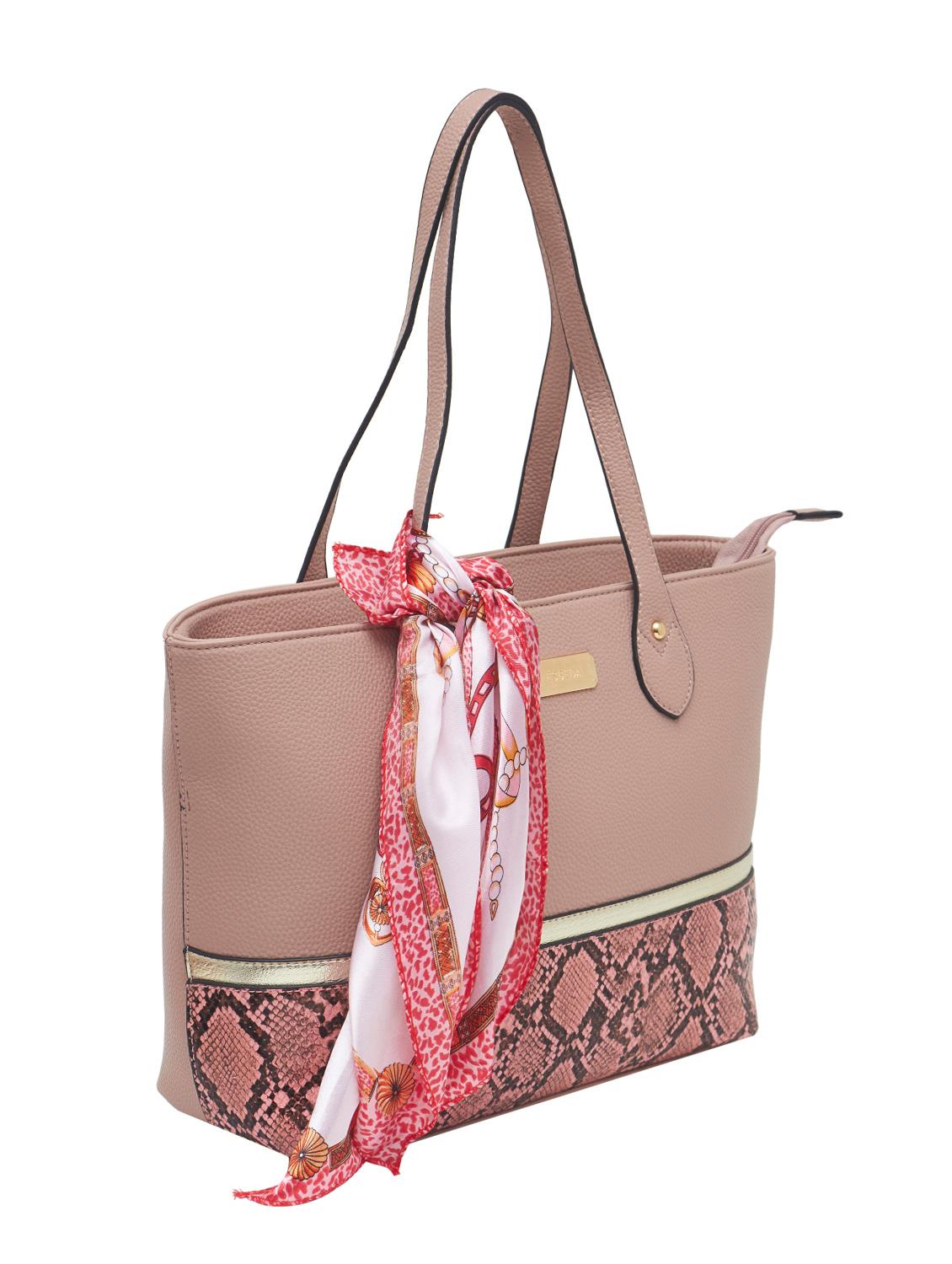 pink synthetic leather tote - 12979988 - Standard Image - 3