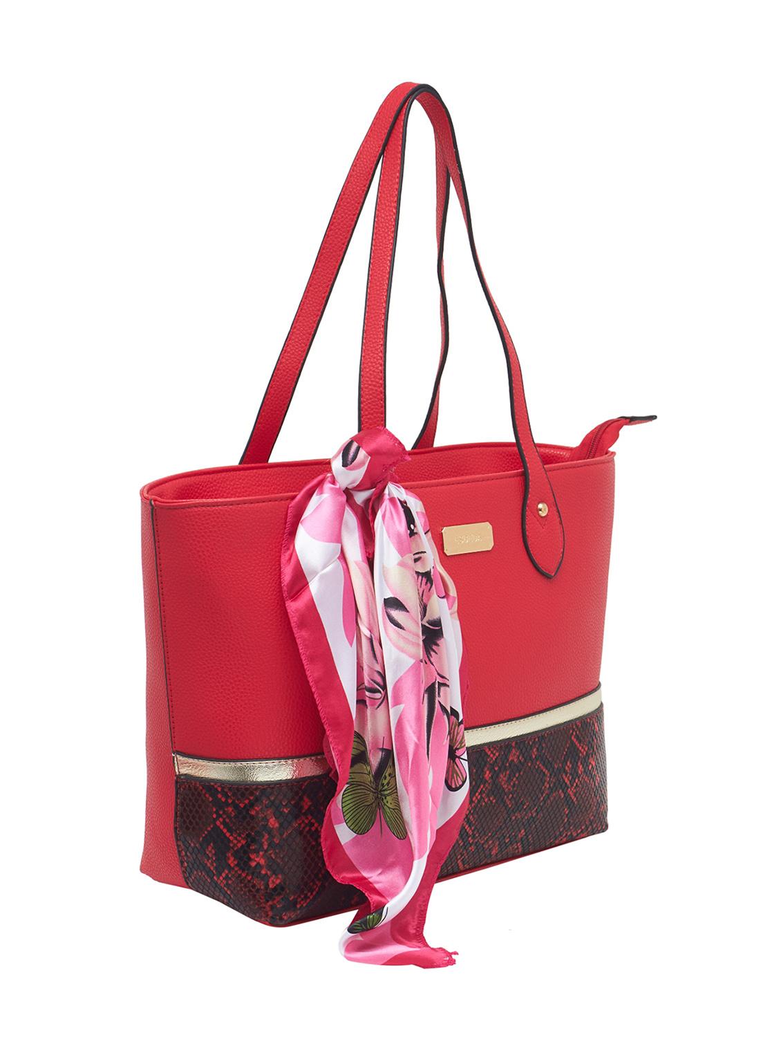 red synthetic leather tote - 12979993 - Standard Image - 3