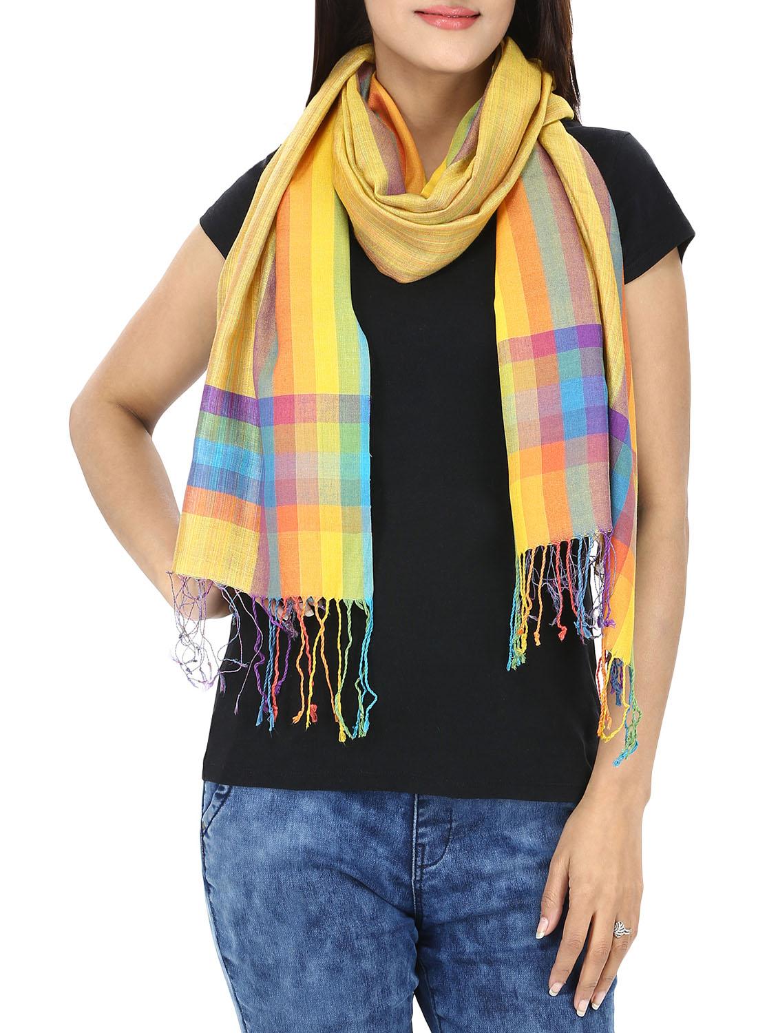 yellow viscose stole - 12981230 - Zoom Image - 0