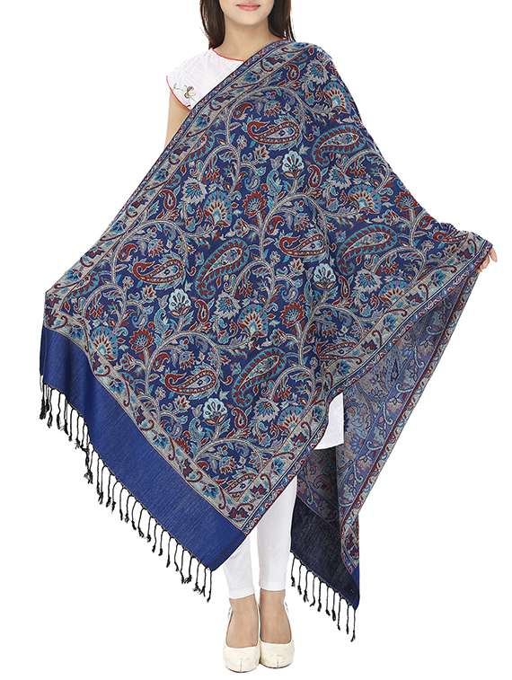 navy blue viscose shawl - 12981233 - Zoom Image - 0