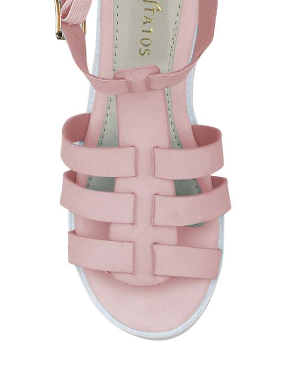 pink leatherette back strap sandals - 12982749 -  Standard Image - 3