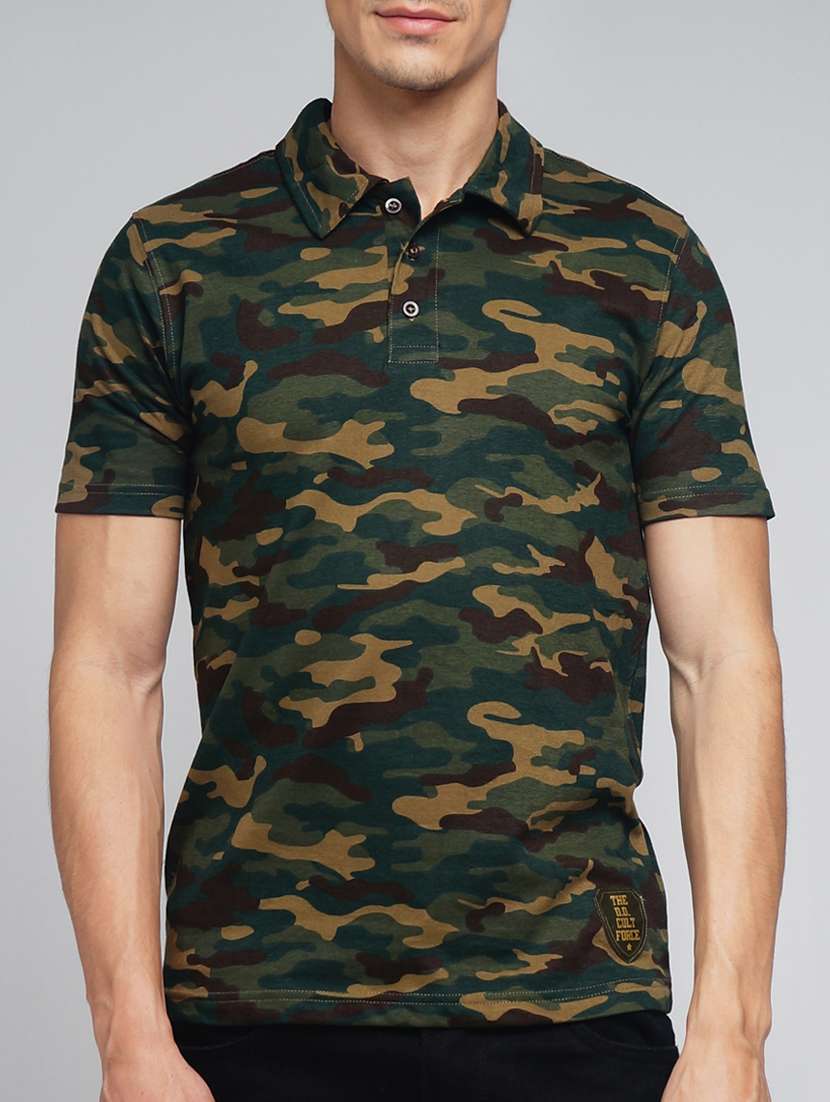 green cotton all over print t-shirt