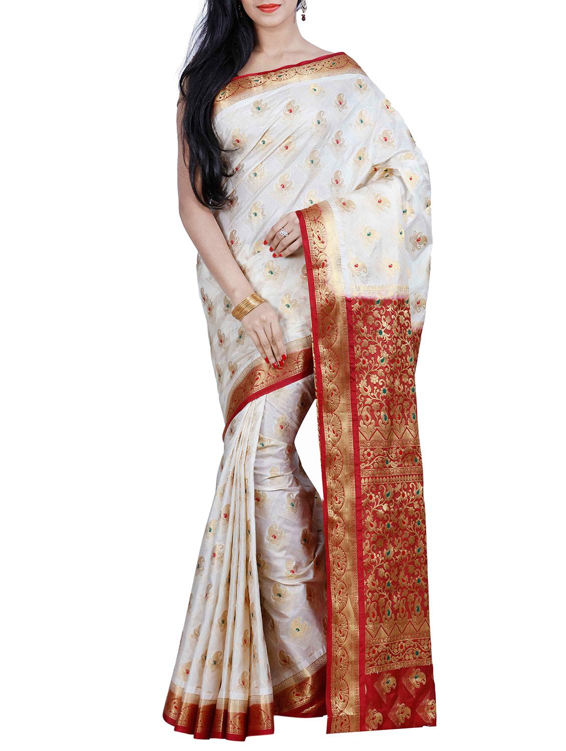 cream mysore silk saree - 12985042 -  Zoom Image - 0