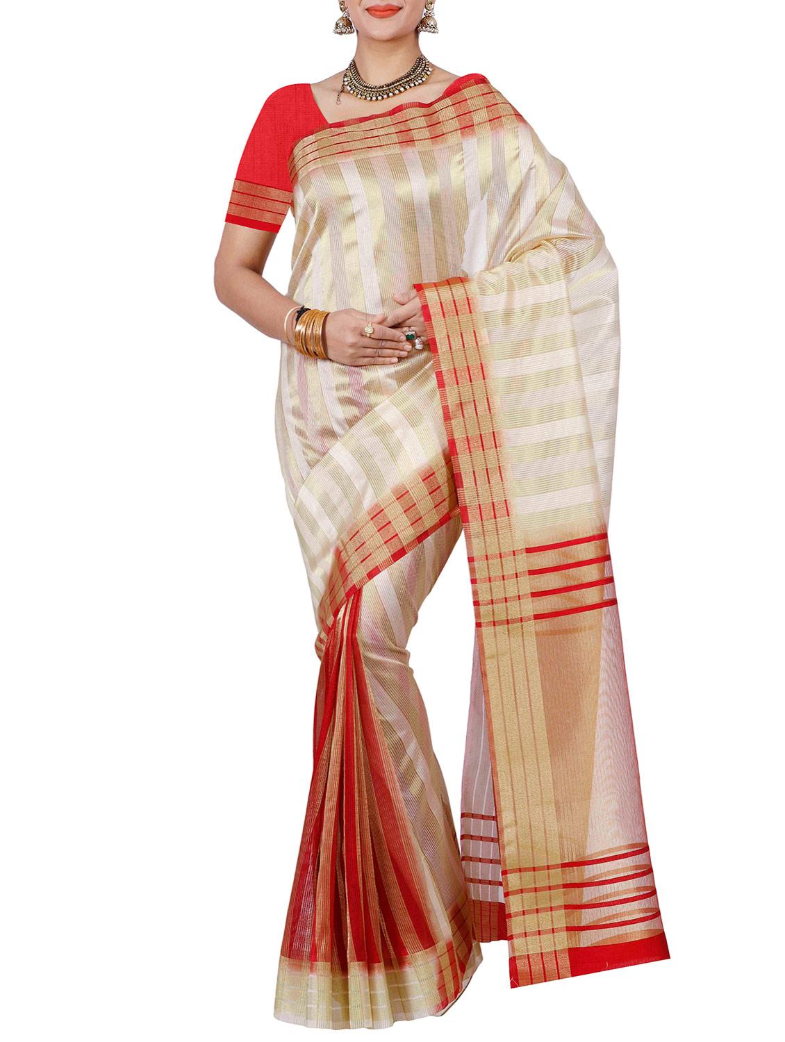 cream mysore silk saree - 12985091 -  Zoom Image - 0