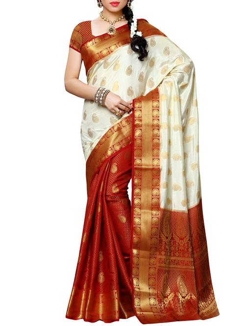 cream mysore silk saree - 12985116 - Standard Image - 0