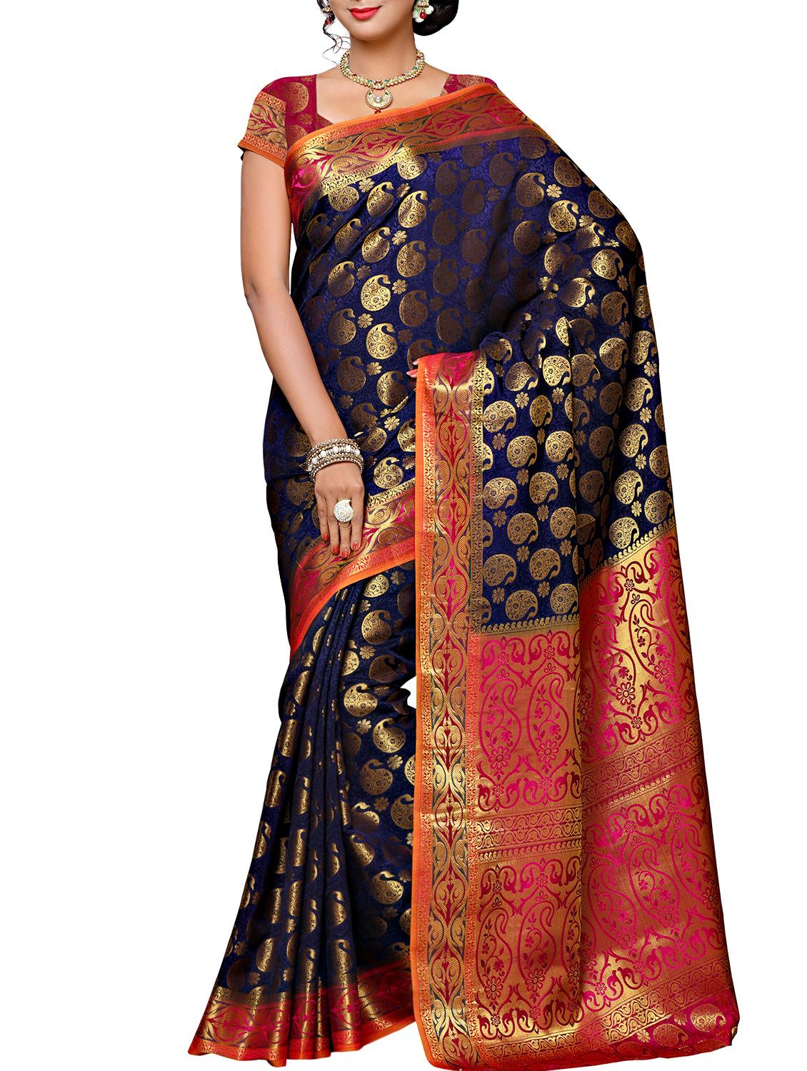 blue mysore silk saree - 12985144 - Zoom Image - 0