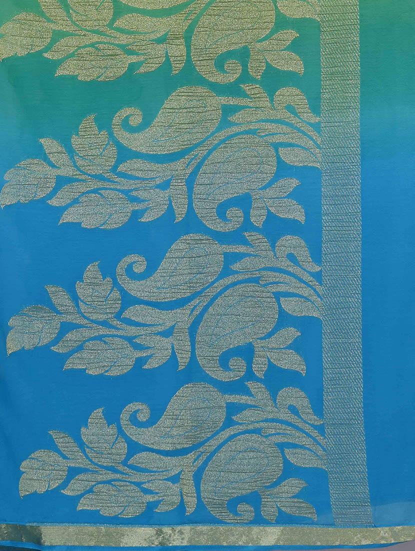 blue chiffon woven saree - 12985353 - Standard Image - 3