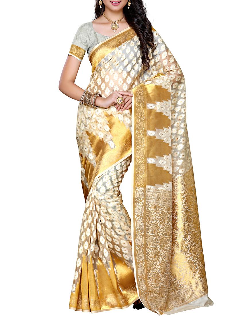 cream silk uppada saree - 12985443 - Zoom Image - 0