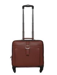 brown leather trolleybag