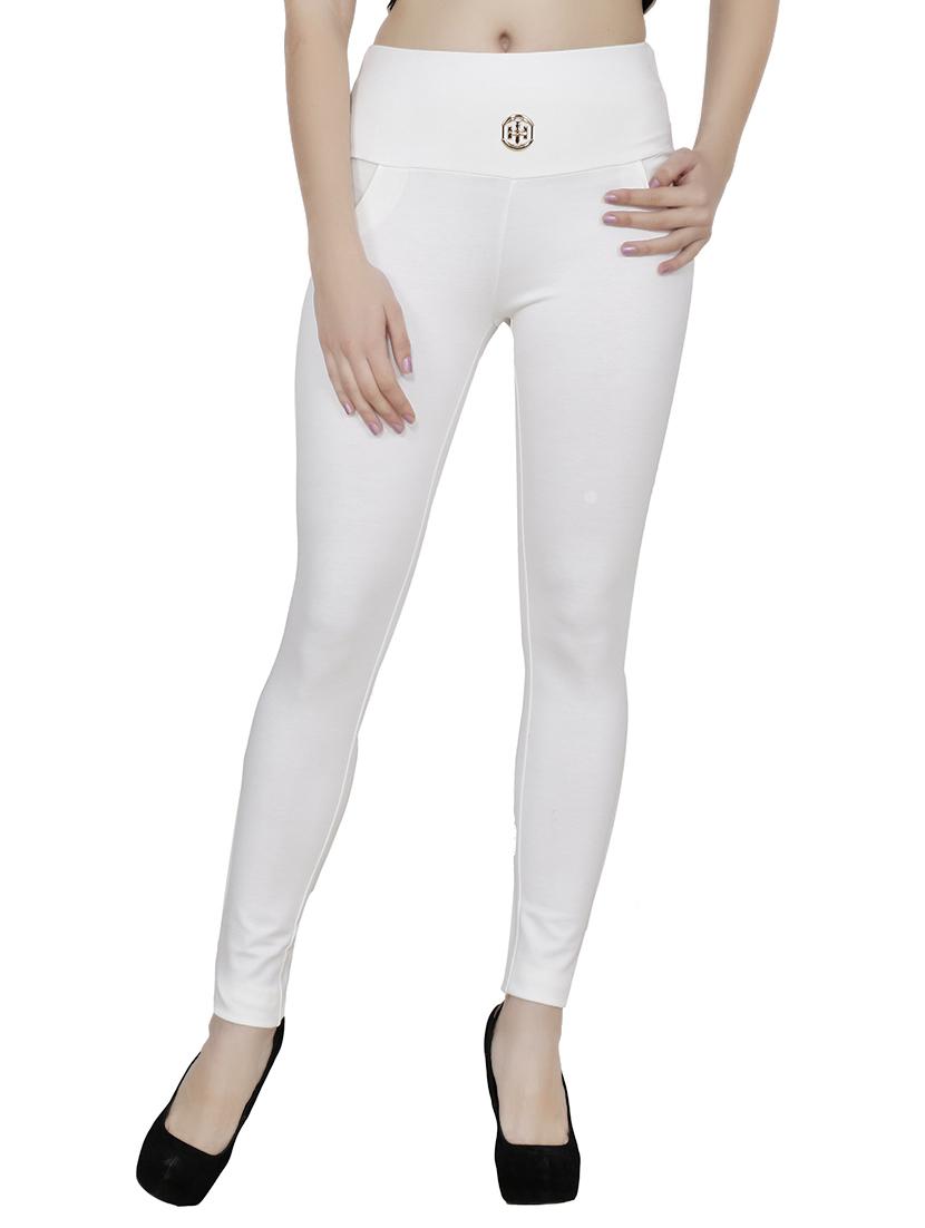 white polyester jeggings - 12986671 - Zoom Image - 0