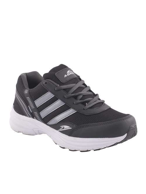 black mesh lace up sport shoes - 12987864 - Standard Image - 0
