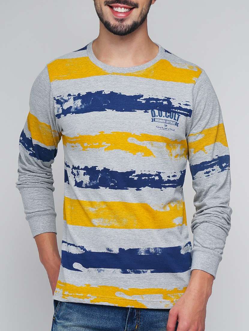 grey cotton all over print t-shirt