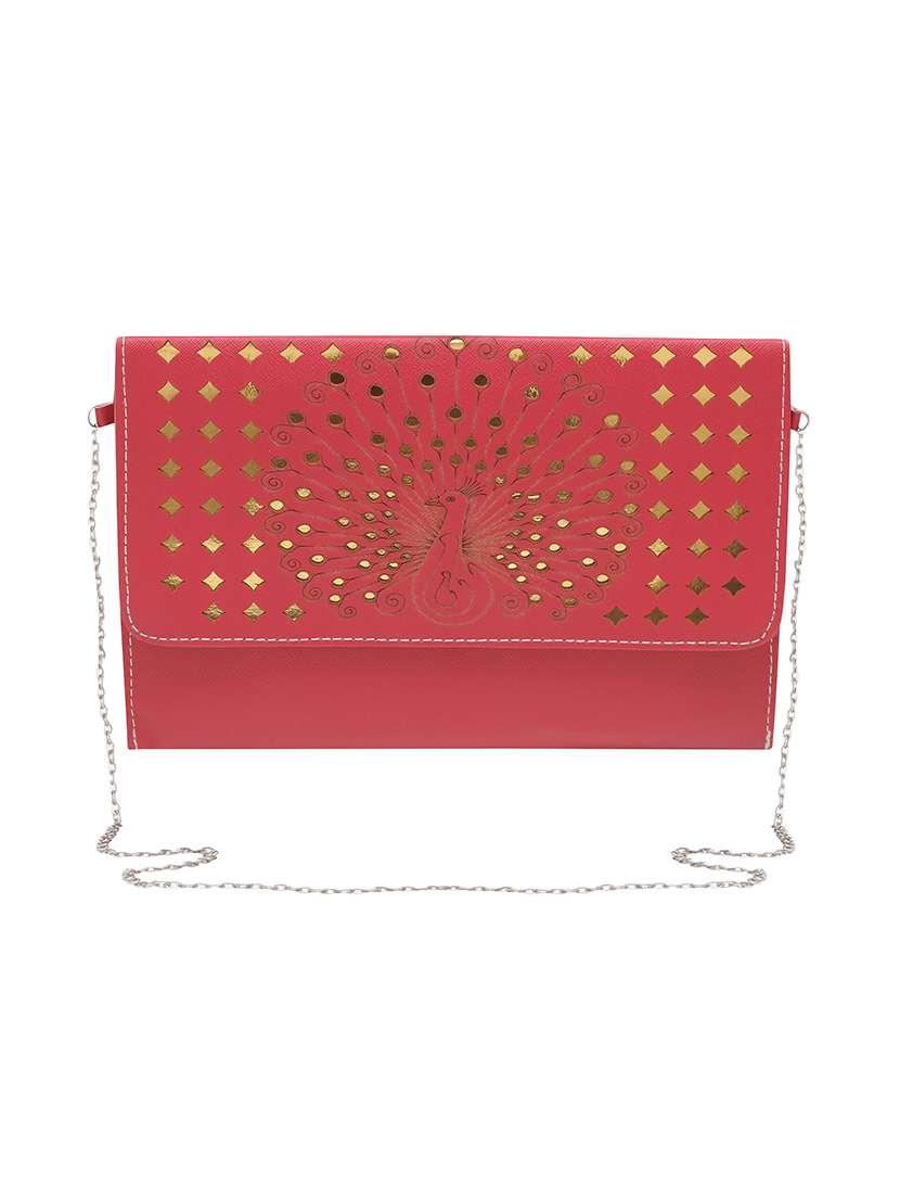red leatherette  sling bag