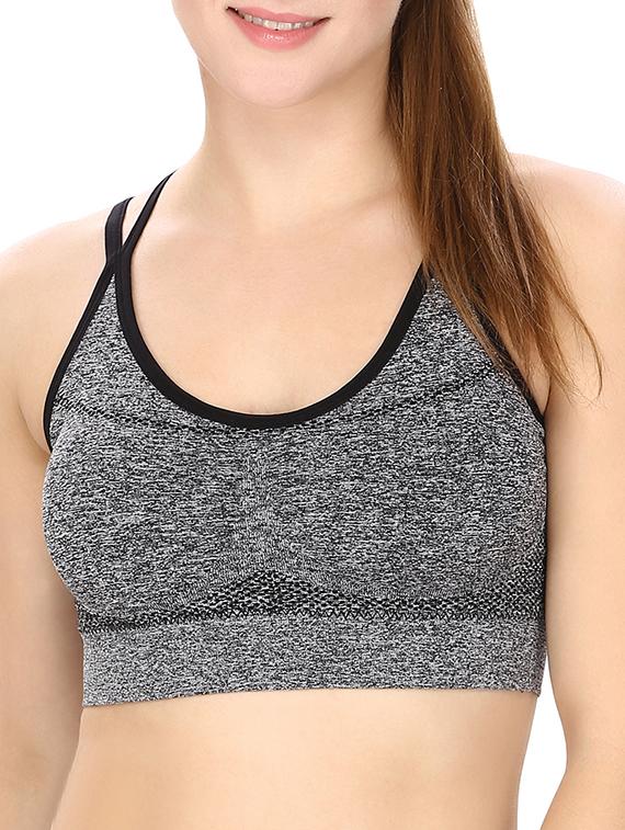 black nylon sports bra - 12993975 -  Zoom Image - 0