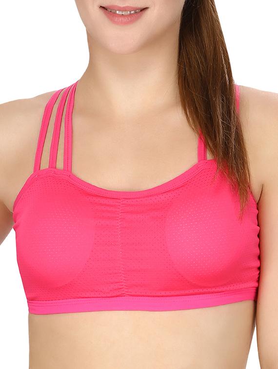 pink nylon sports bra - 12993985 -  Zoom Image - 0