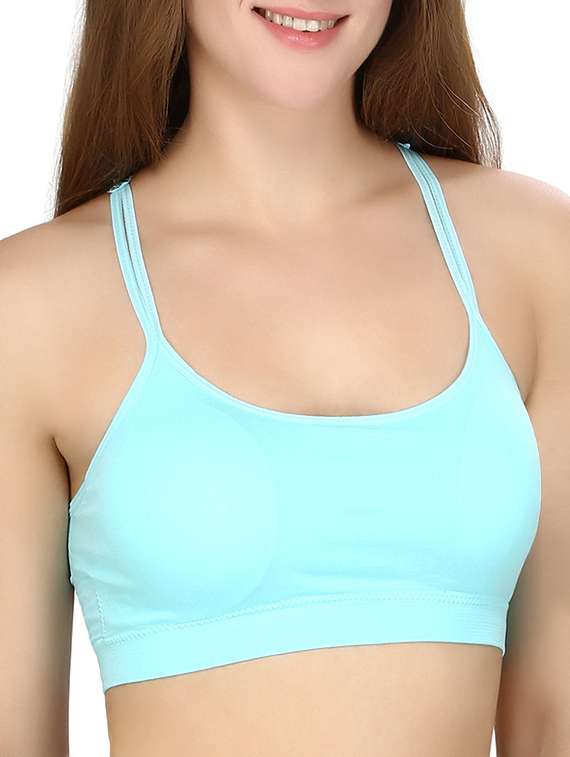 light blue nylon bralette - 12994049 -  Zoom Image - 0