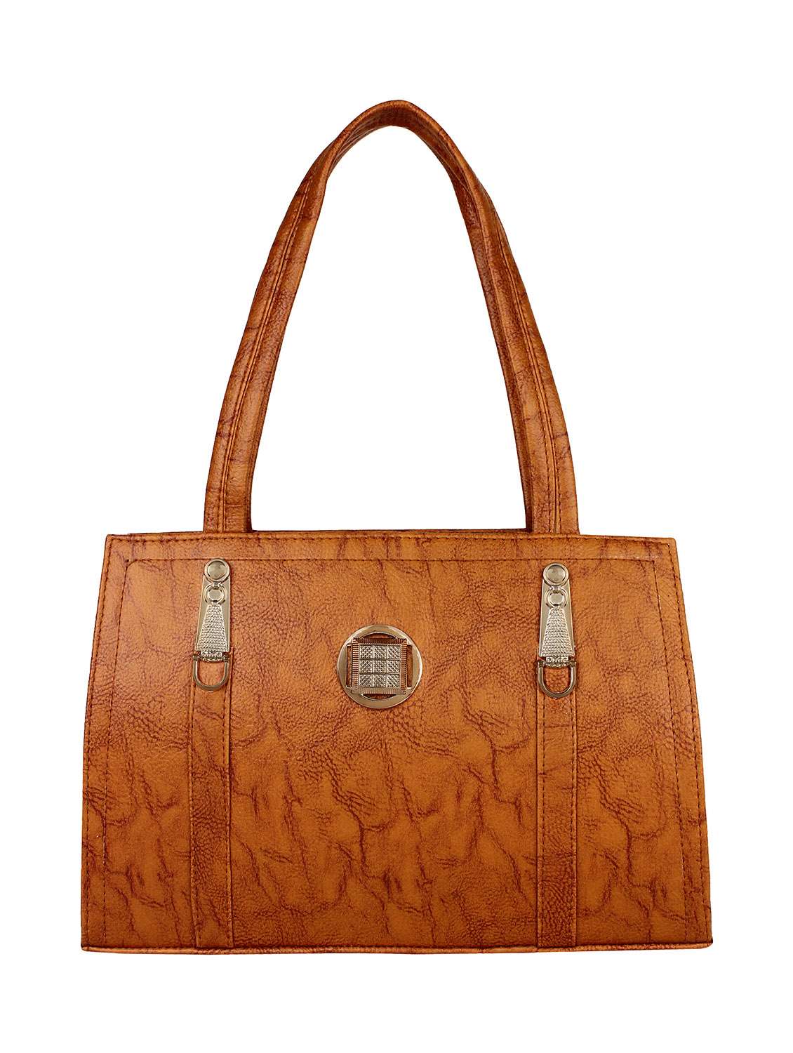 brown leatherette handbag