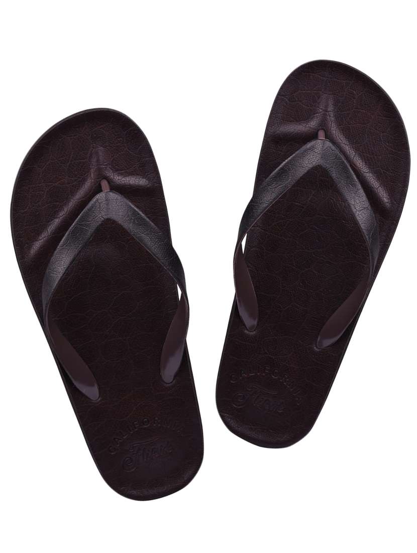 brown pu toe separator flip flops