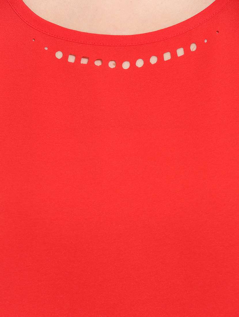 women's straight round neck top - 13003935 - Standard Image - 3