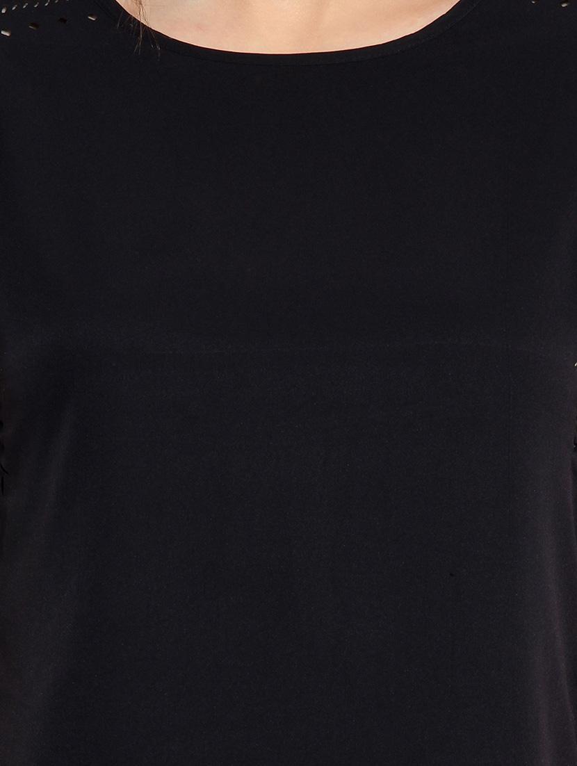 women's straight round neck top - 13003936 - Standard Image - 3