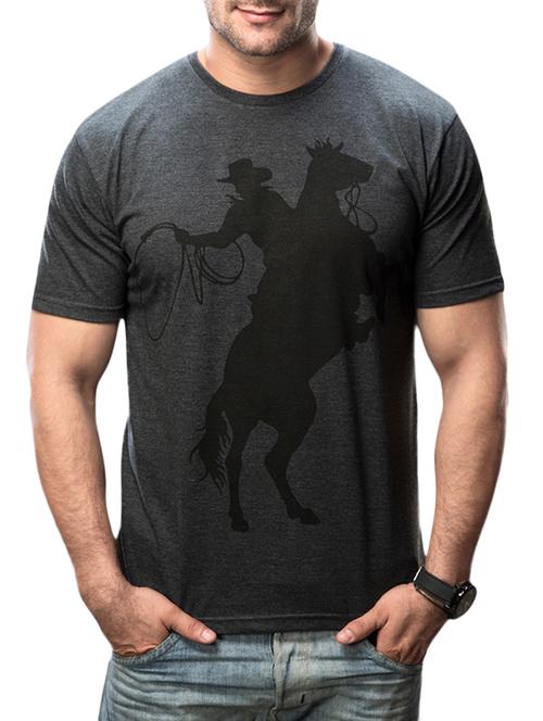 grey cotton printed t-shirt - 13004322 - Standard Image - 0