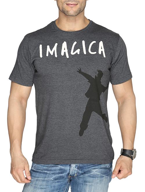 grey cotton printed t-shirt - 13004324 - Standard Image - 0