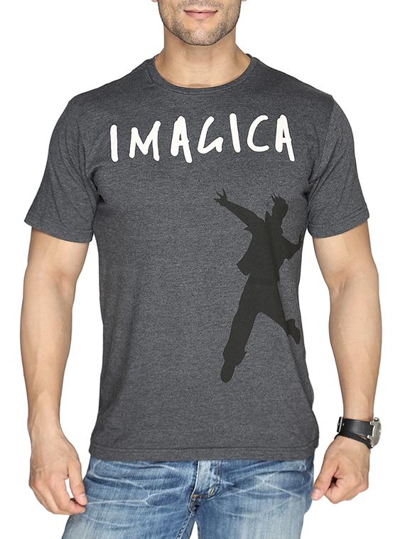grey cotton printed t-shirt - 13004324 - Zoom Image - 0