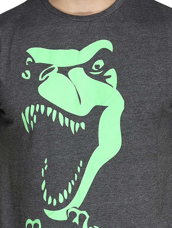 grey cotton printed t-shirt - 13004330 -  Standard Image - 3