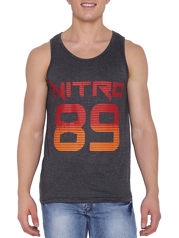 grey printed vest